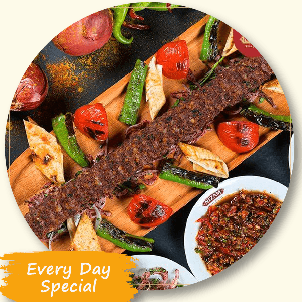 Erbil Restaurant charcoal-grilled kebab plate